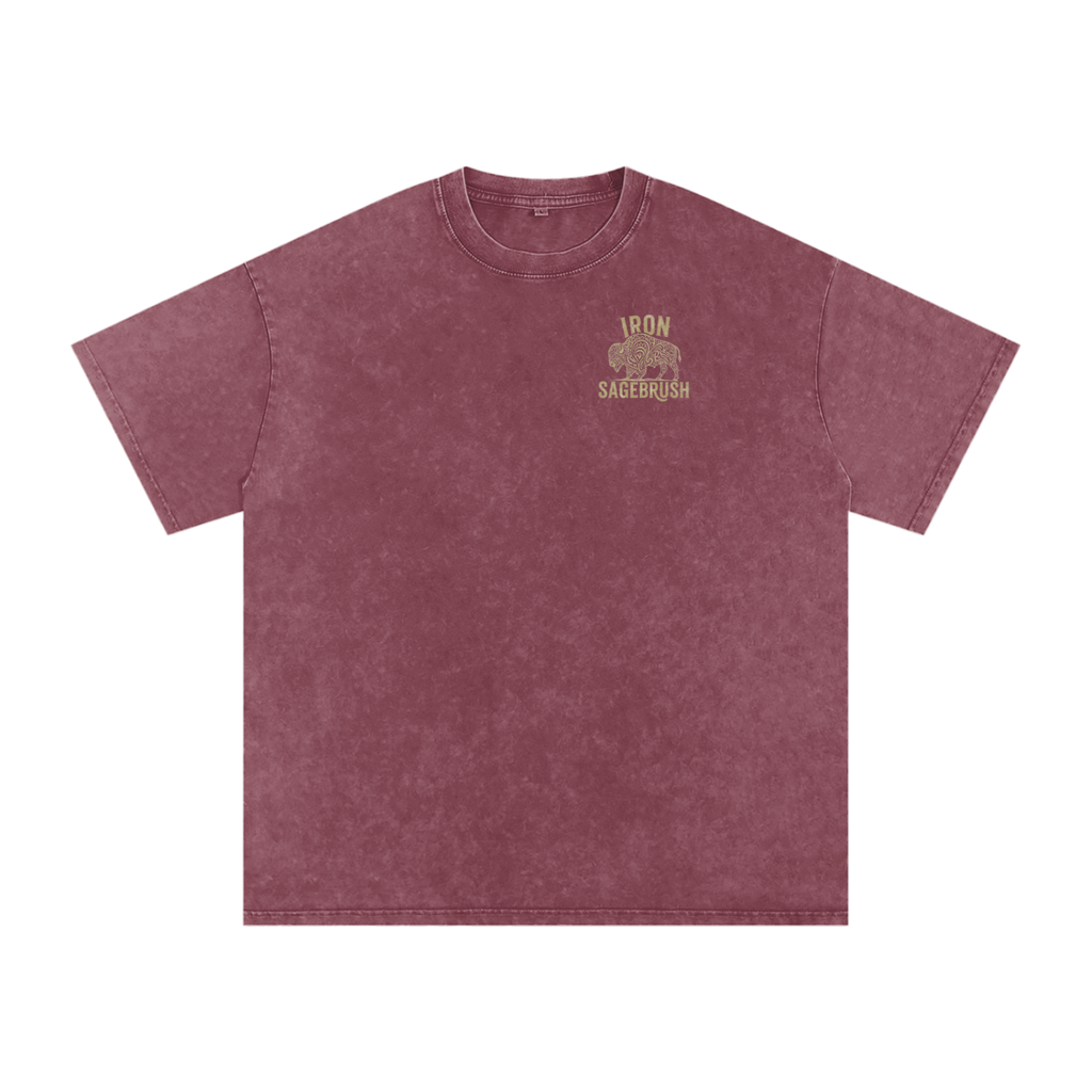 Fluffy Cows (light image) Snow Washed Oversized Cotton T-Shirt