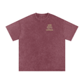 Fluffy Cows (light image) Snow Washed Oversized Cotton T-Shirt