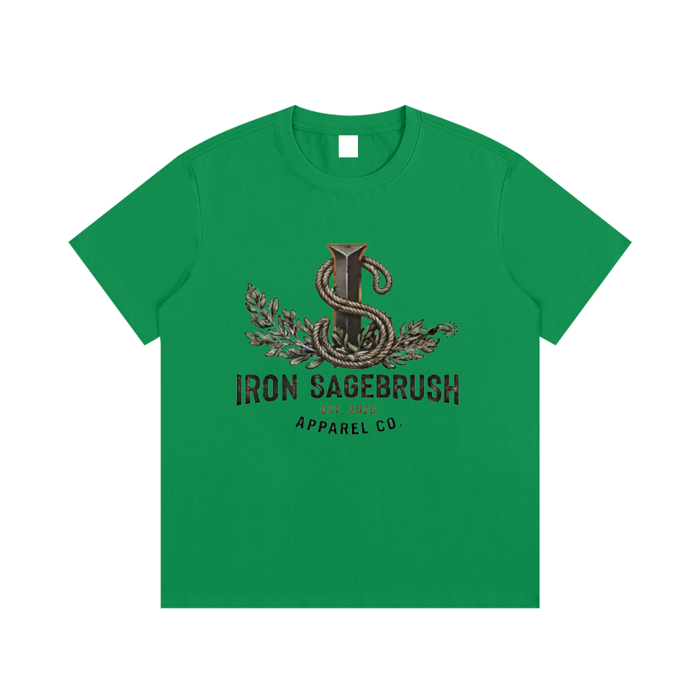 Logoed front fluffy cow in the back Essential Cotton T-Shirt