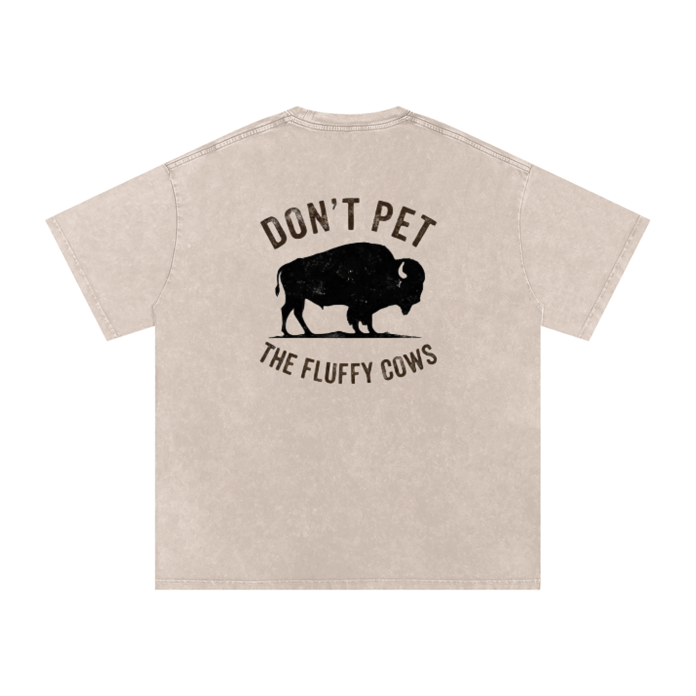 Fluffy cow (dark logo) Snow Washed Oversized Cotton T-Shirt
