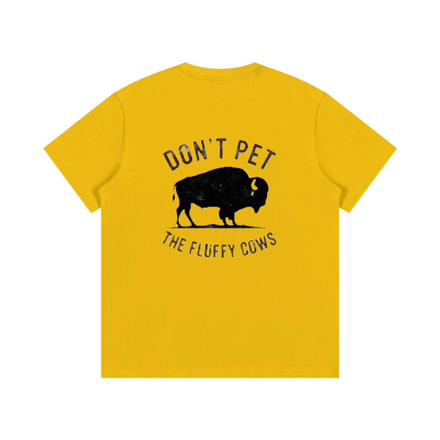 Logoed front fluffy cow in the back Essential Cotton T-Shirt