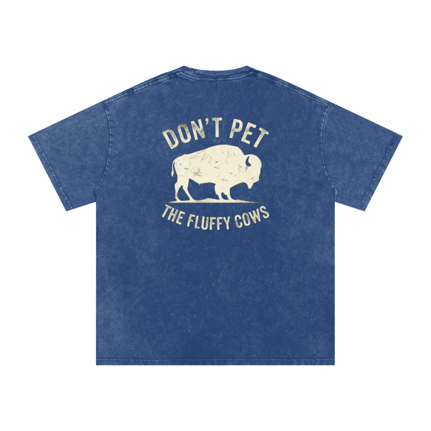 Fluffy Cows (light image) Snow Washed Oversized Cotton T-Shirt