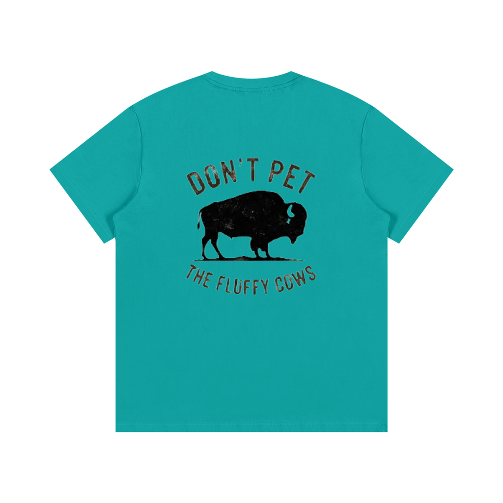 Logoed front fluffy cow in the back Essential Cotton T-Shirt