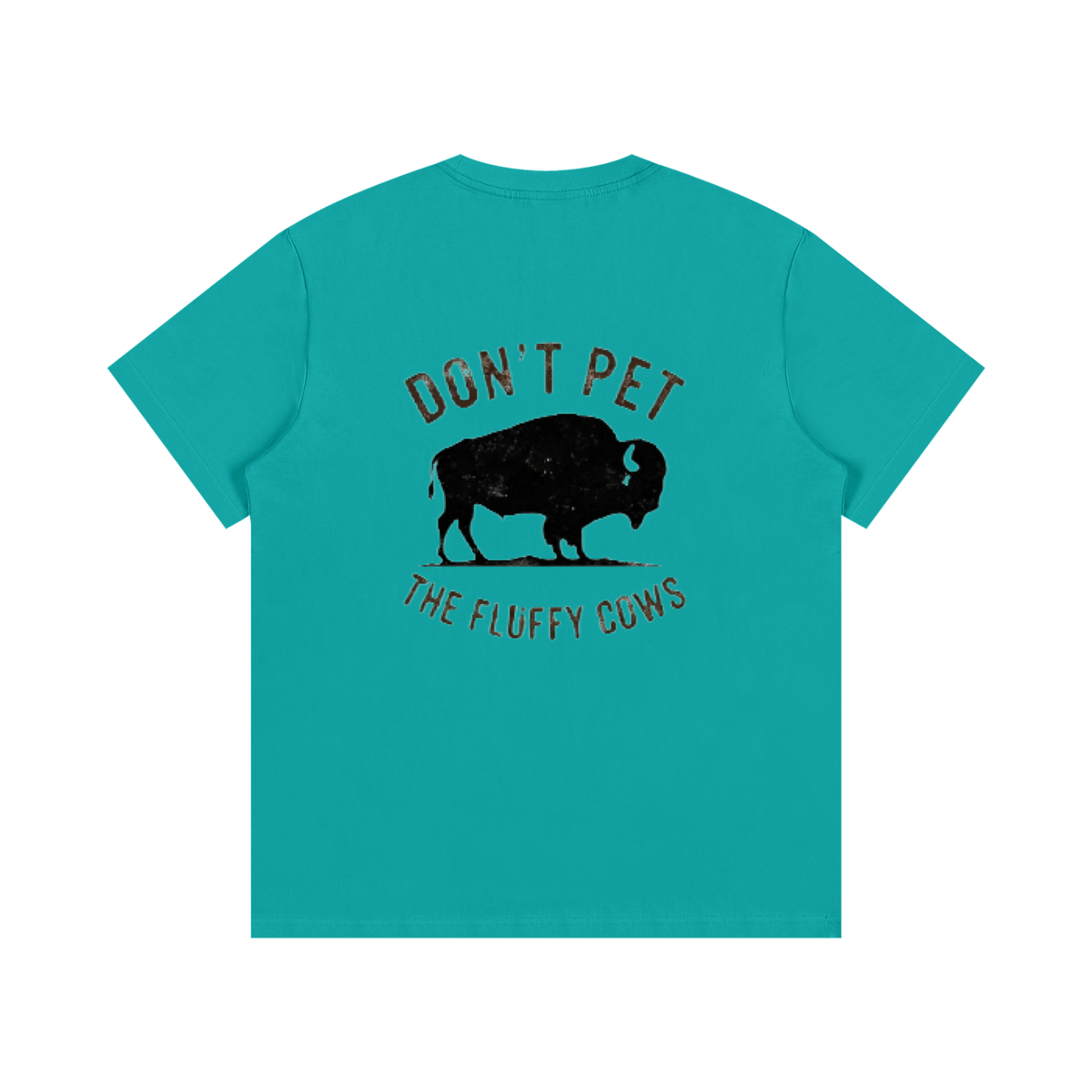 Logoed front fluffy cow in the back Essential Cotton T-Shirt