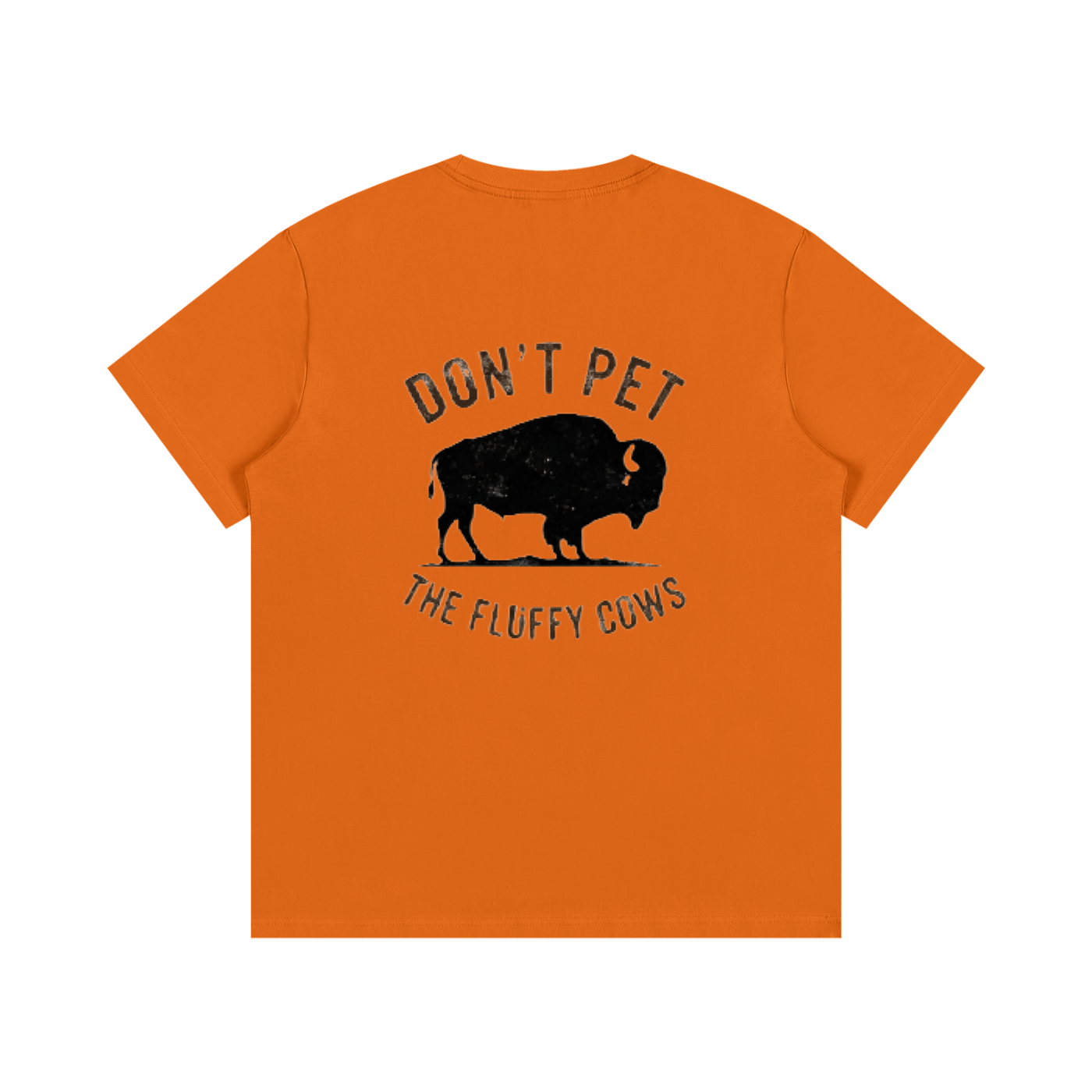 Logoed front fluffy cow in the back Essential Cotton T-Shirt