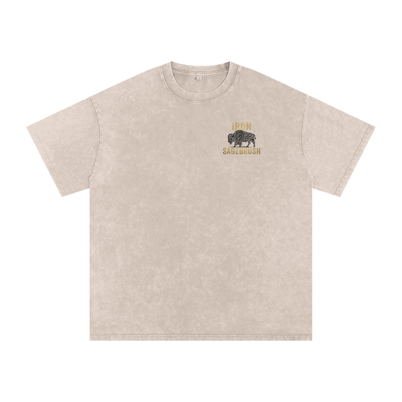 Fluffy cow (dark logo) Snow Washed Oversized Cotton T-Shirt