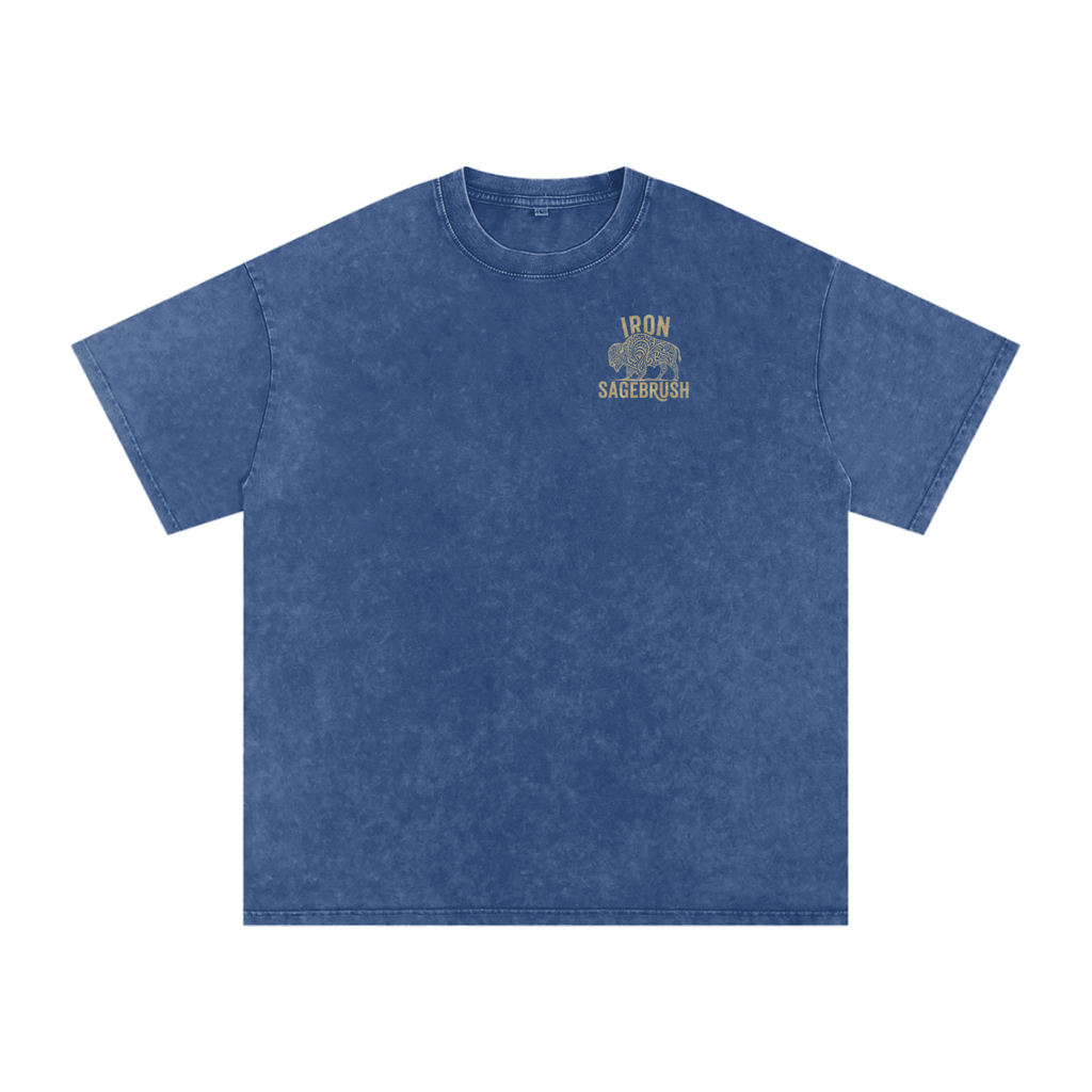 Fluffy Cows (light image) Snow Washed Oversized Cotton T-Shirt
