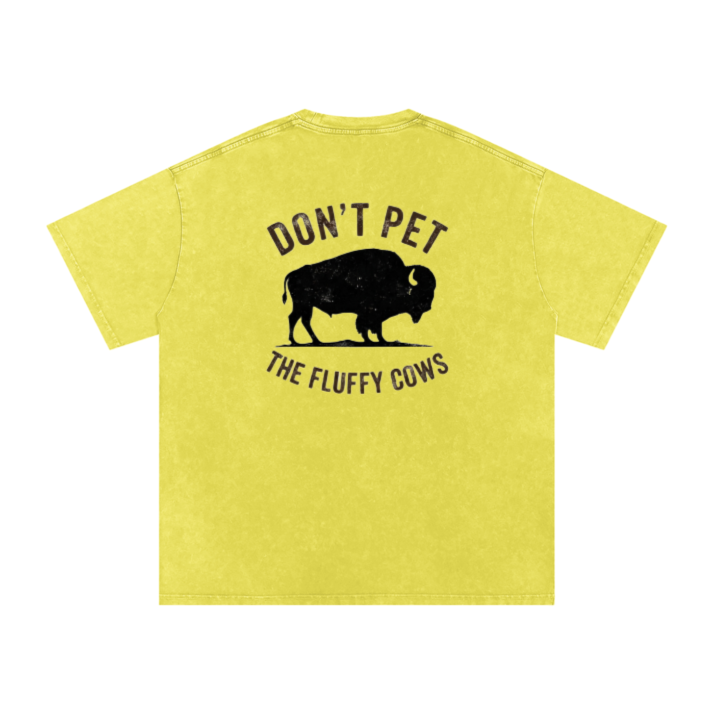 Fluffy cow (dark logo) Snow Washed Oversized Cotton T-Shirt