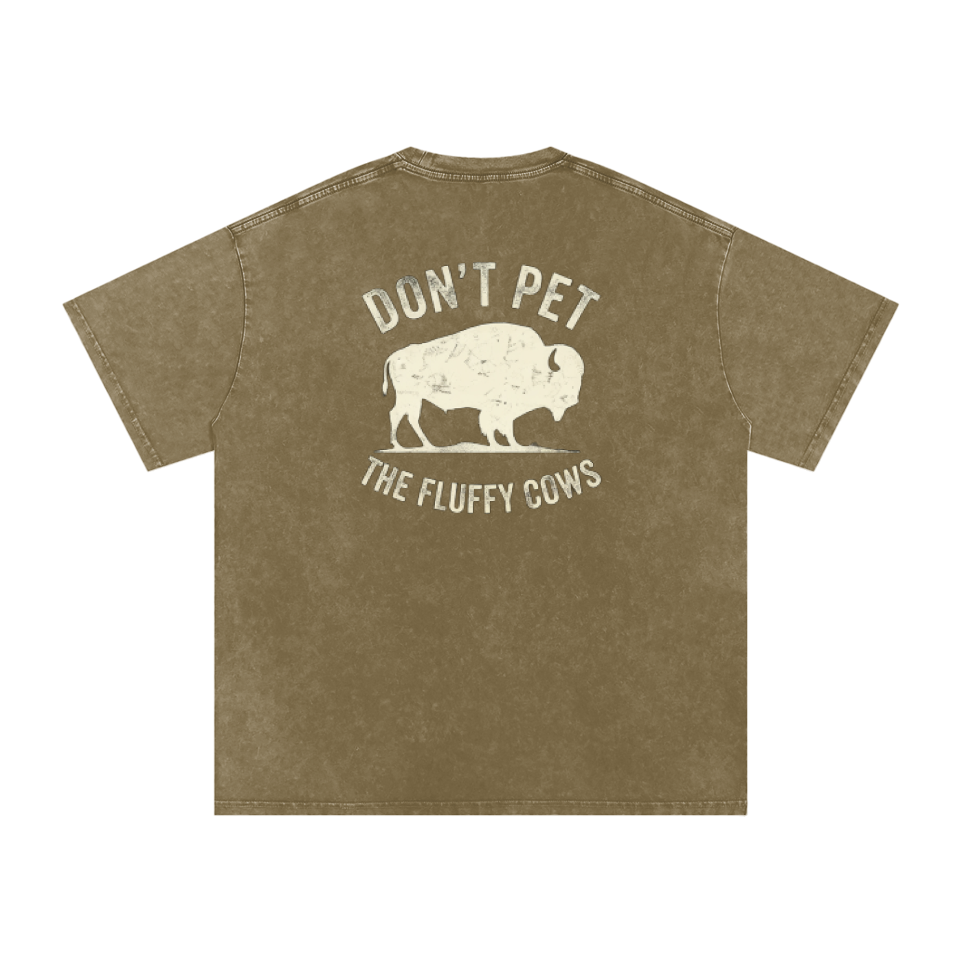 Fluffy Cows (light image) Snow Washed Oversized Cotton T-Shirt