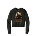 Headless Horseman Midnight Ride women's cropped crewneck front Western Halloween graphic