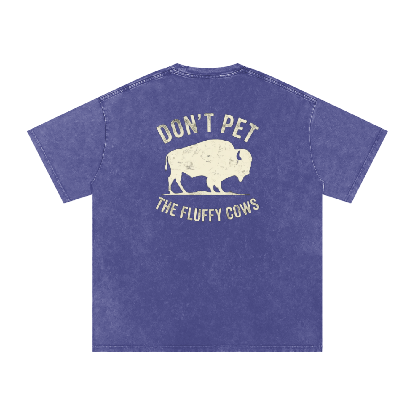 Fluffy Cows (light image) Snow Washed Oversized Cotton T-Shirt