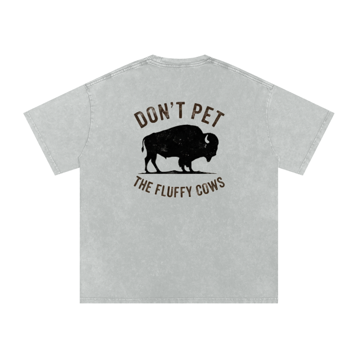 Fluffy cow (dark logo) Snow Washed Oversized Cotton T-Shirt