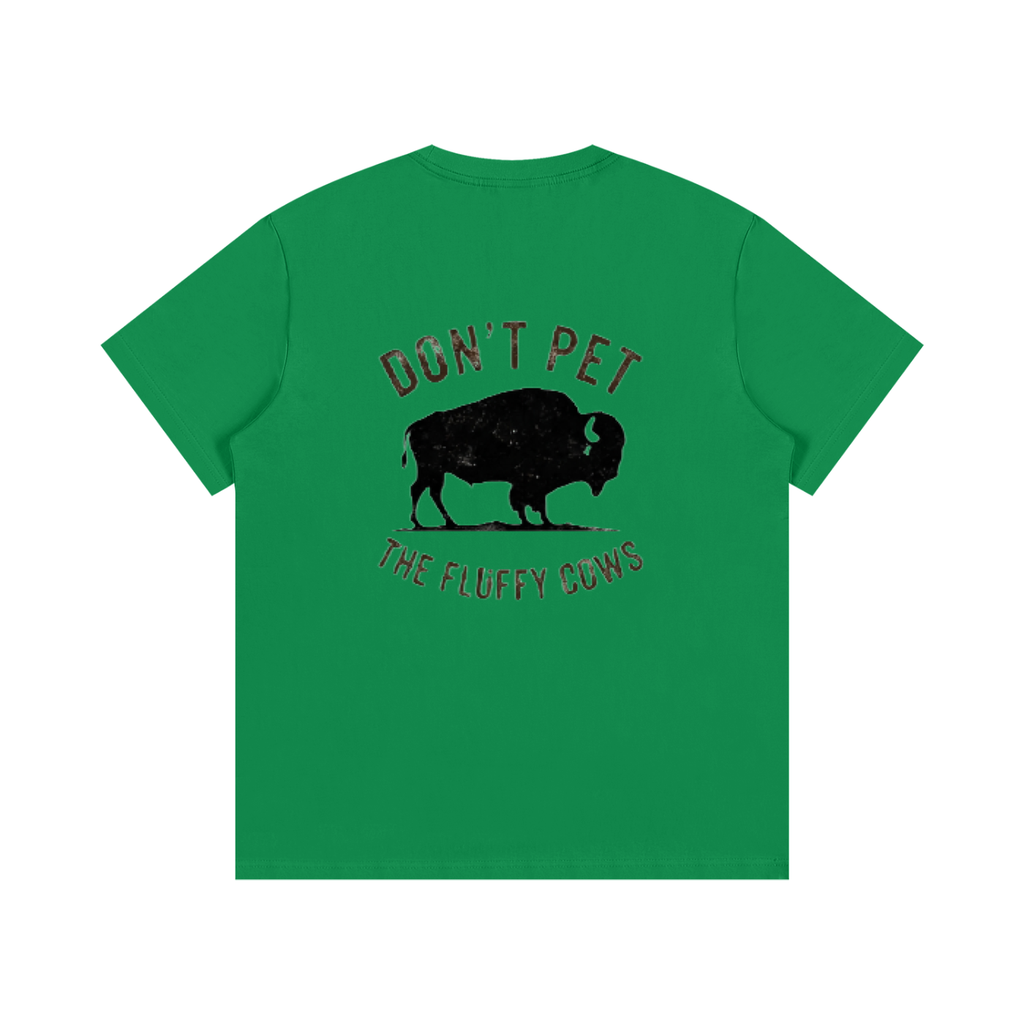 Logoed front fluffy cow in the back Essential Cotton T-Shirt