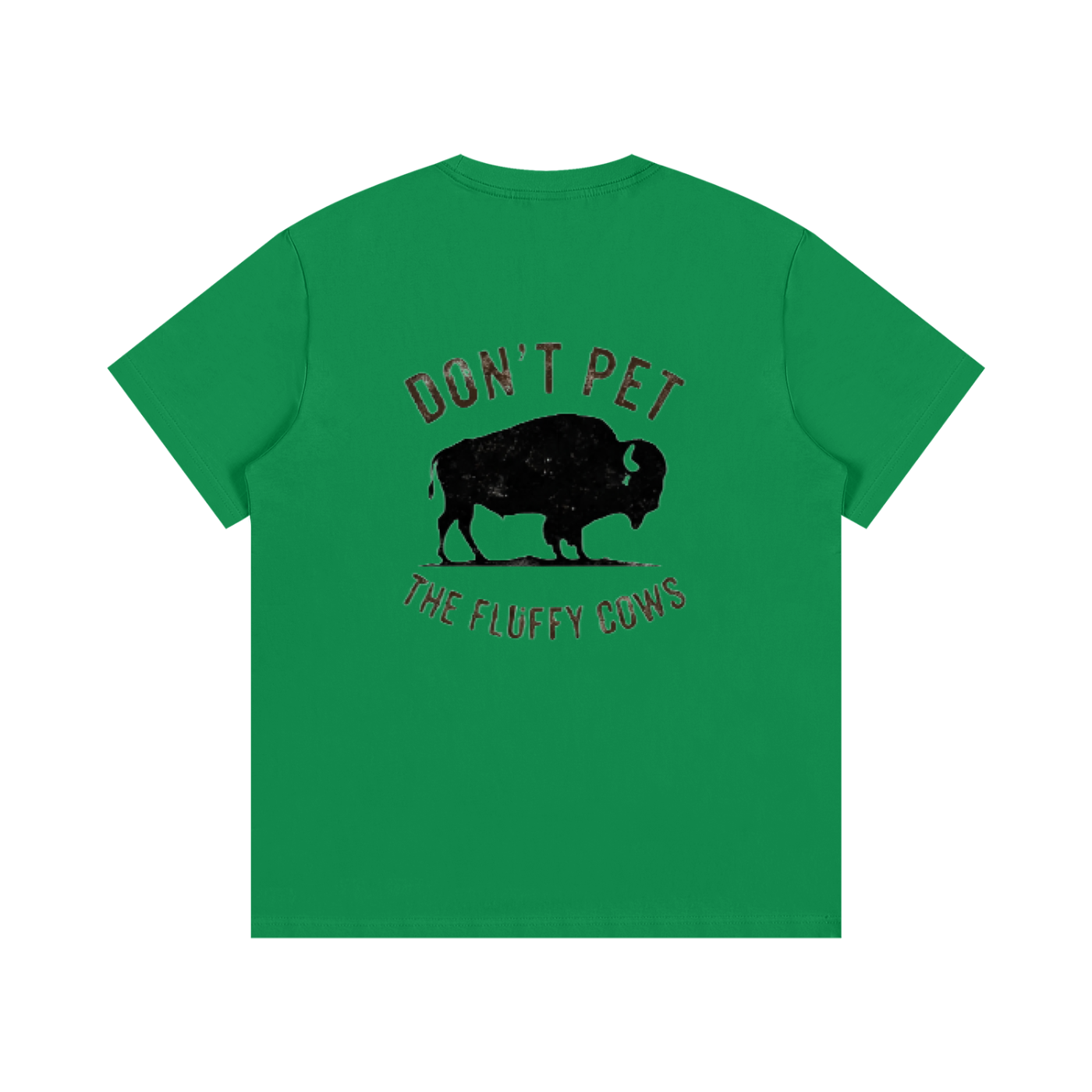 Logoed front fluffy cow in the back Essential Cotton T-Shirt