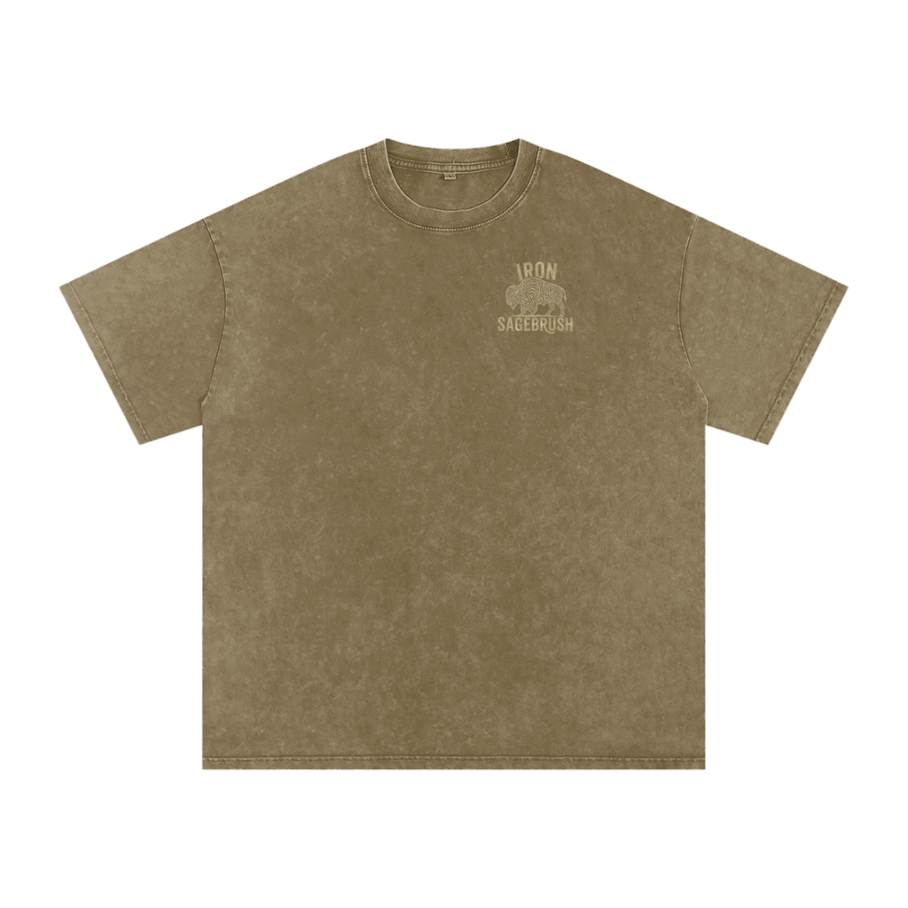 Fluffy Cows (light image) Snow Washed Oversized Cotton T-Shirt