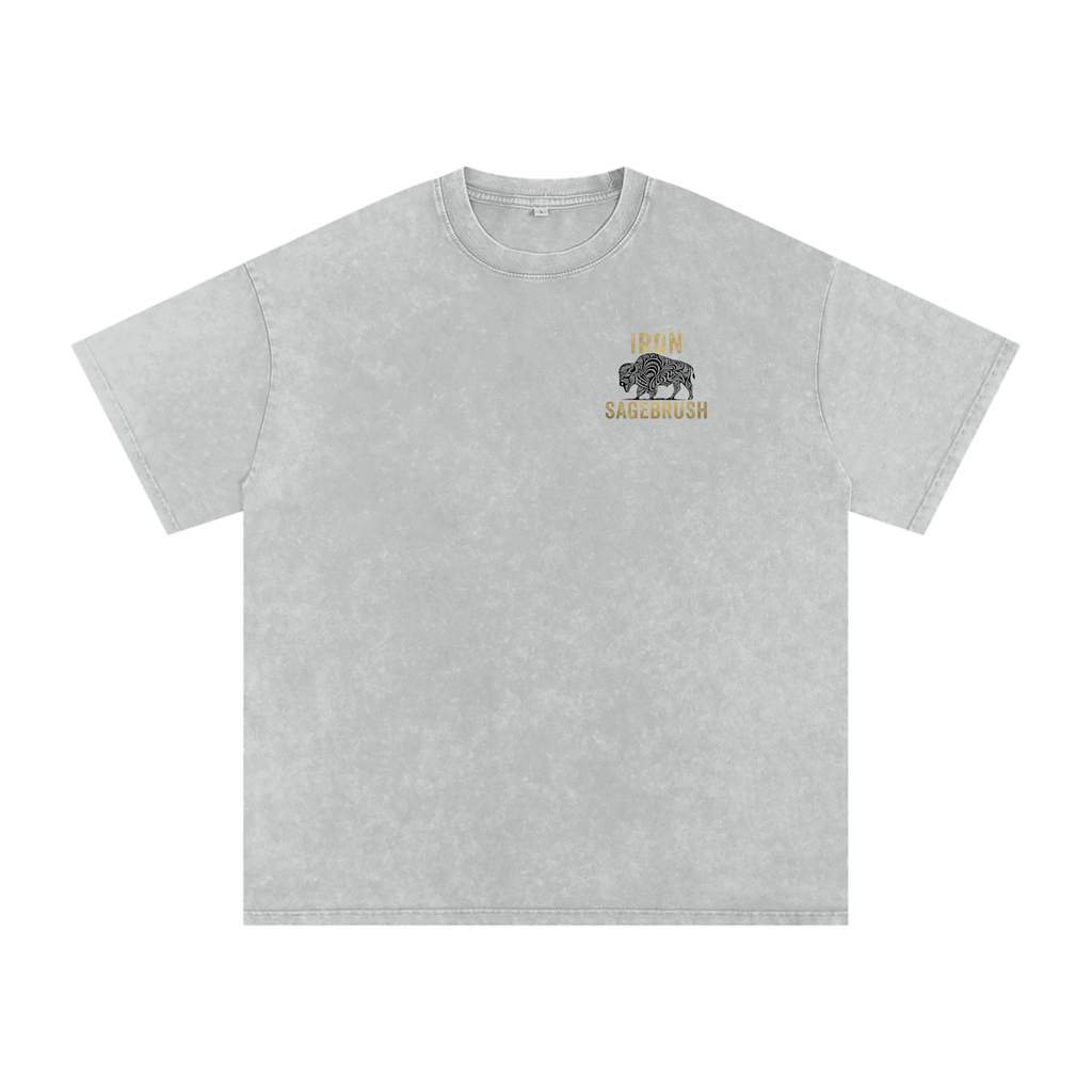 Fluffy cow (dark logo) Snow Washed Oversized Cotton T-Shirt