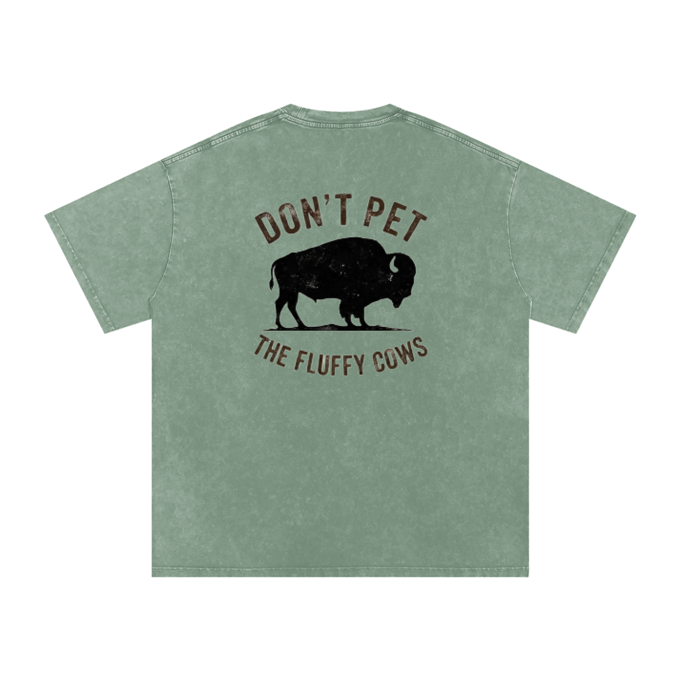 Fluffy cow (dark logo) Snow Washed Oversized Cotton T-Shirt