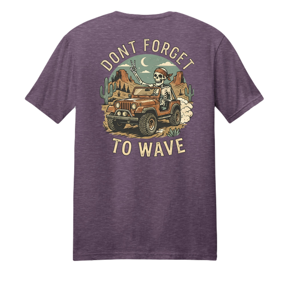 Iron Sagebrush Wave western T-shirt in Heathered Eggplant - back view