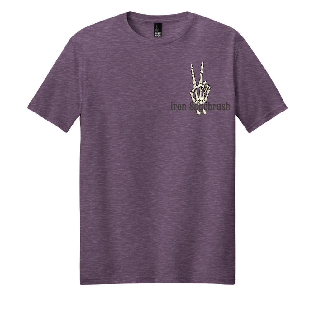 Iron Sagebrush Wave western T-shirt in Heathered Eggplant - front view