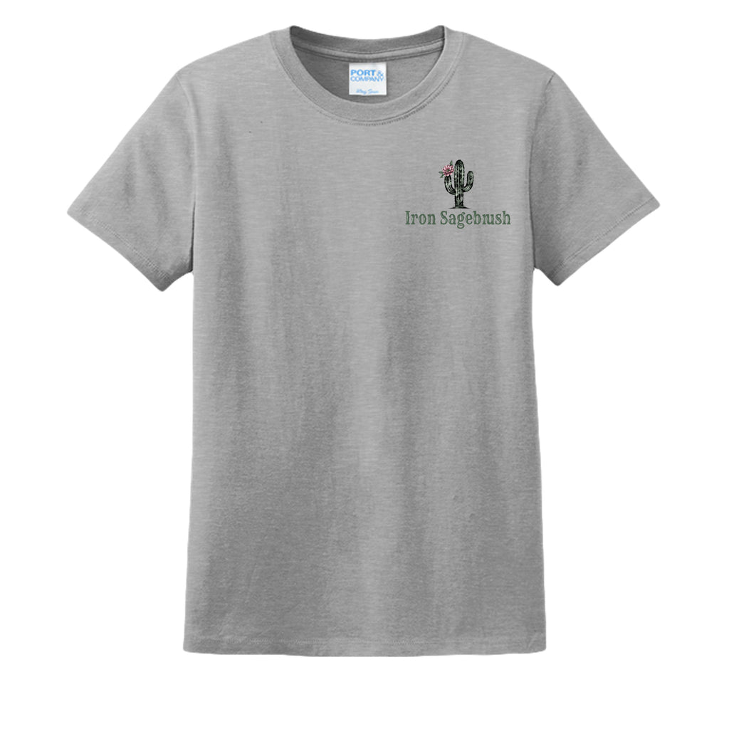 Cactus Logo women's western T-shirt in Ash - front view