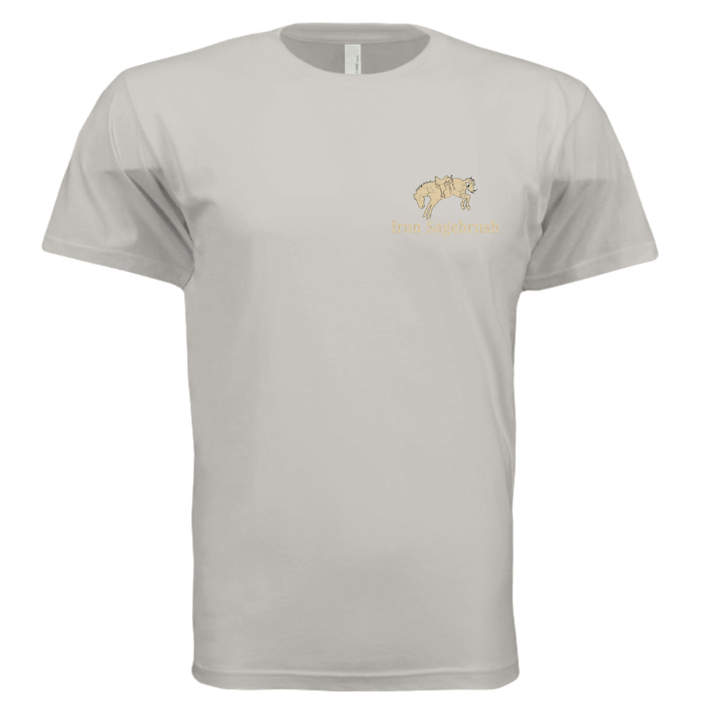 Iron Sagebrush Bucked T-Shirt in Light Gray - Front