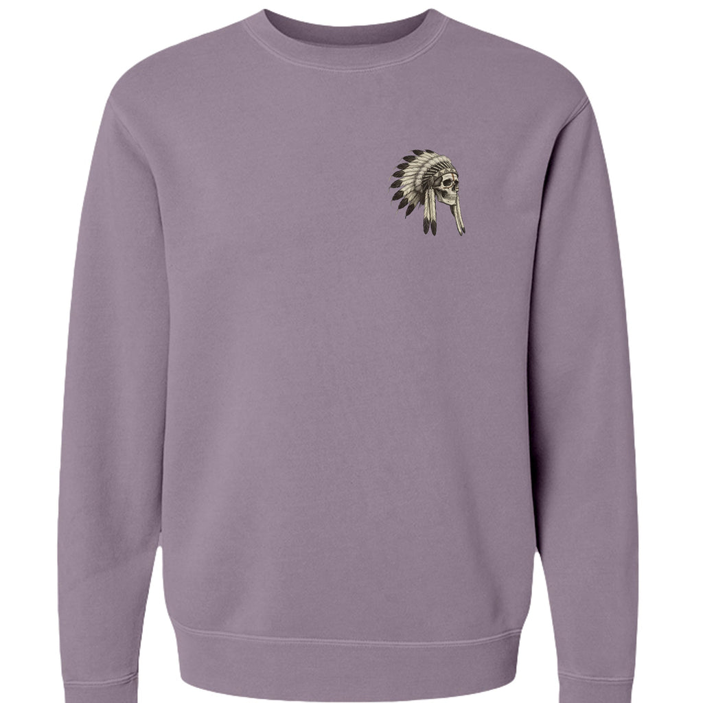 Iron Sagebrush Warrior Spirit Pigment-Dyed Crewneck Sweatshirt in Pigment Plum - Front