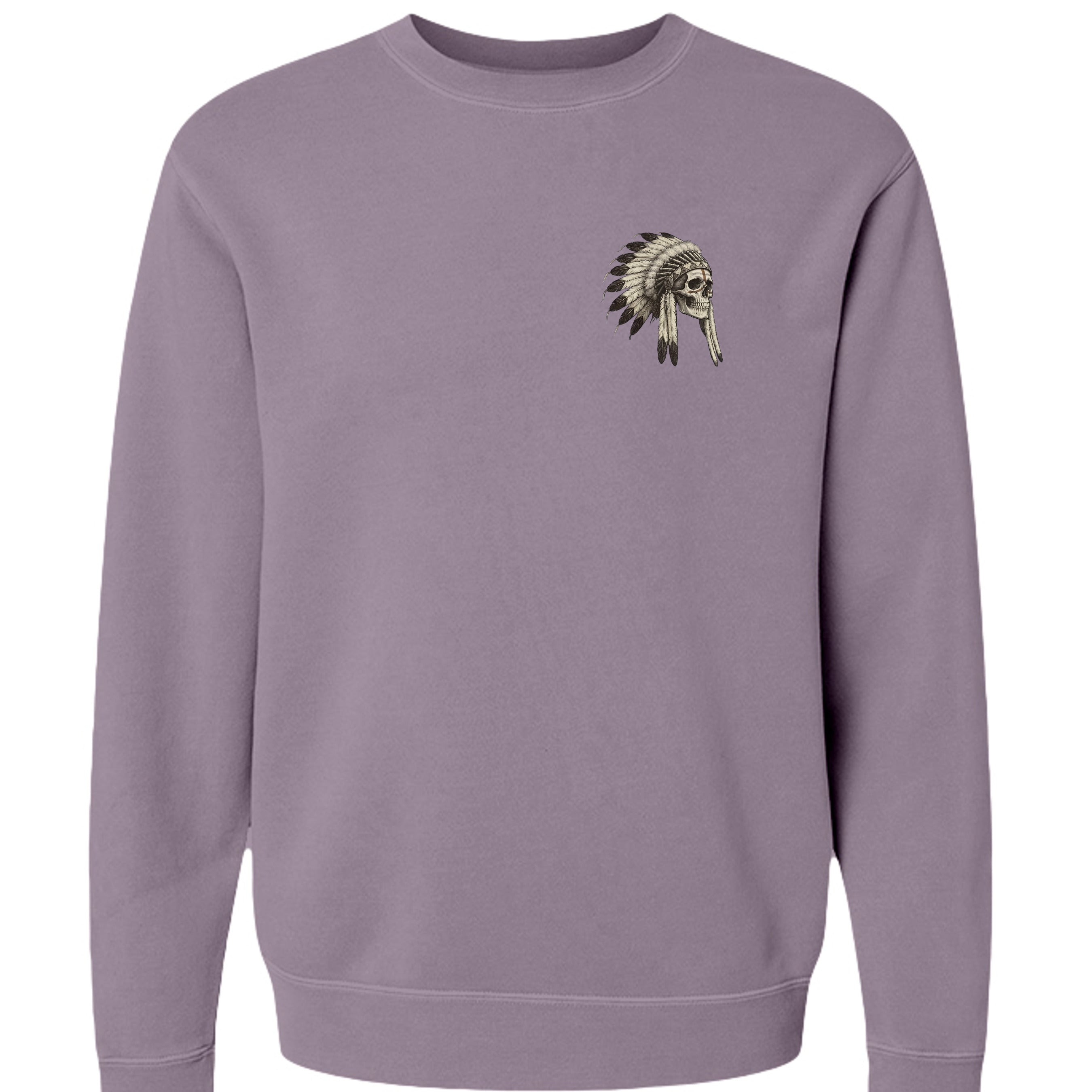 Iron Sagebrush Warrior Spirit Pigment-Dyed Crewneck Sweatshirt in Pigment Plum - Front