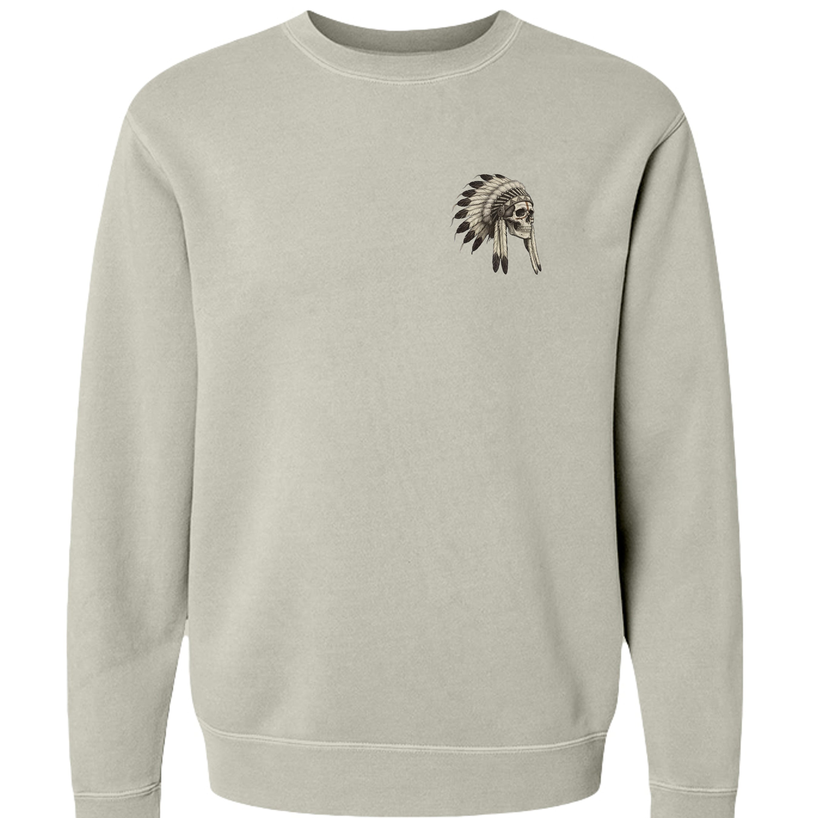 Iron Sagebrush Warrior Spirit Pigment-Dyed Crewneck Sweatshirt in Pigment Cement - Front