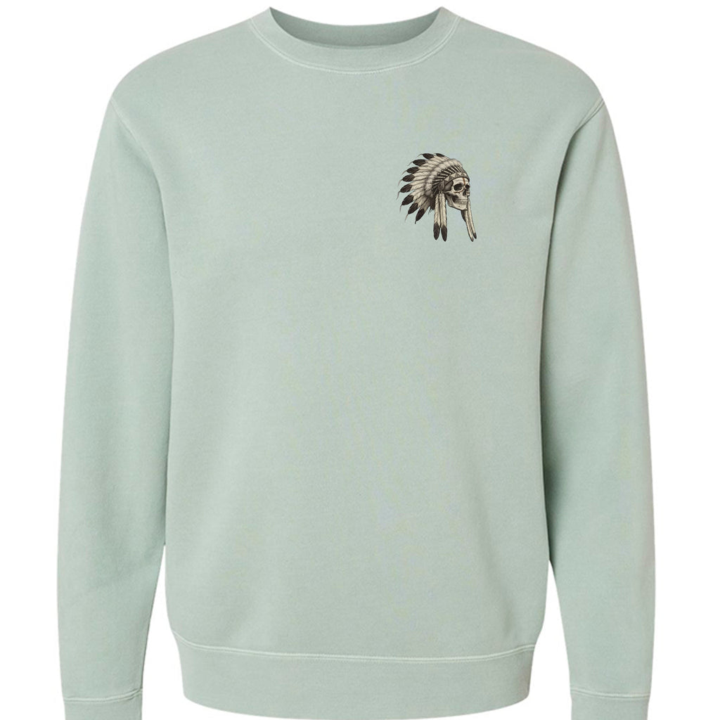 Iron Sagebrush Warrior Spirit Pigment-Dyed Crewneck Sweatshirt in Pigment Sage - Front