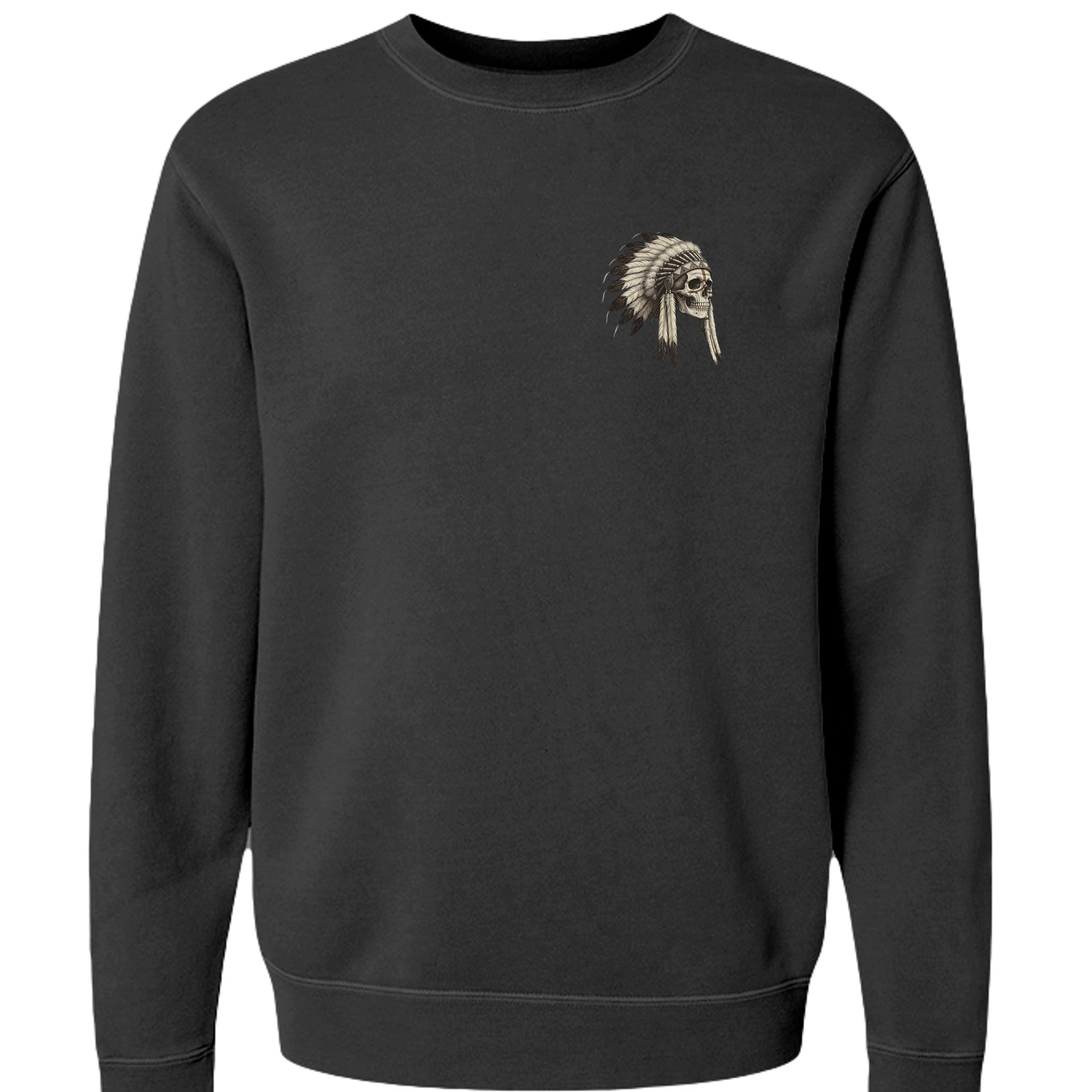 Iron Sagebrush Warrior Spirit Pigment-Dyed Crewneck Sweatshirt in Pigment Black - Front