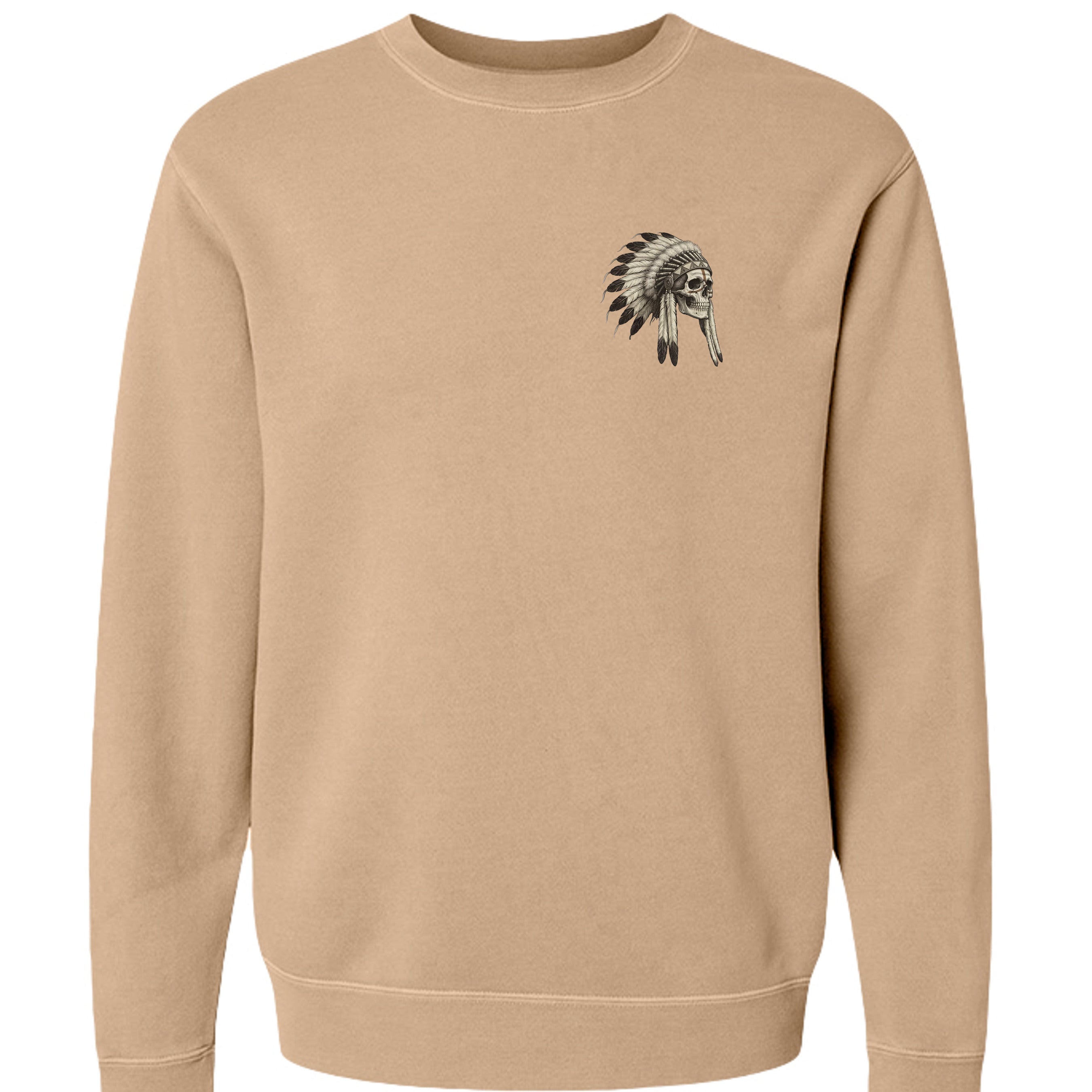 Iron Sagebrush Warrior Spirit Pigment-Dyed Crewneck Sweatshirt in Pigment Sandstone - Front