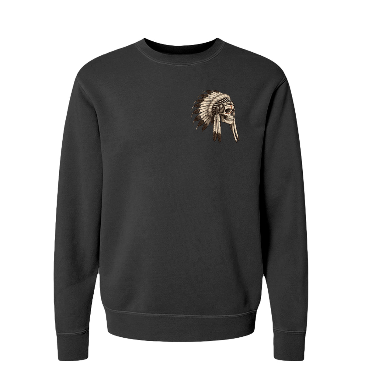 Warrior Spirit premium crewneck in Pigment Black, front view
