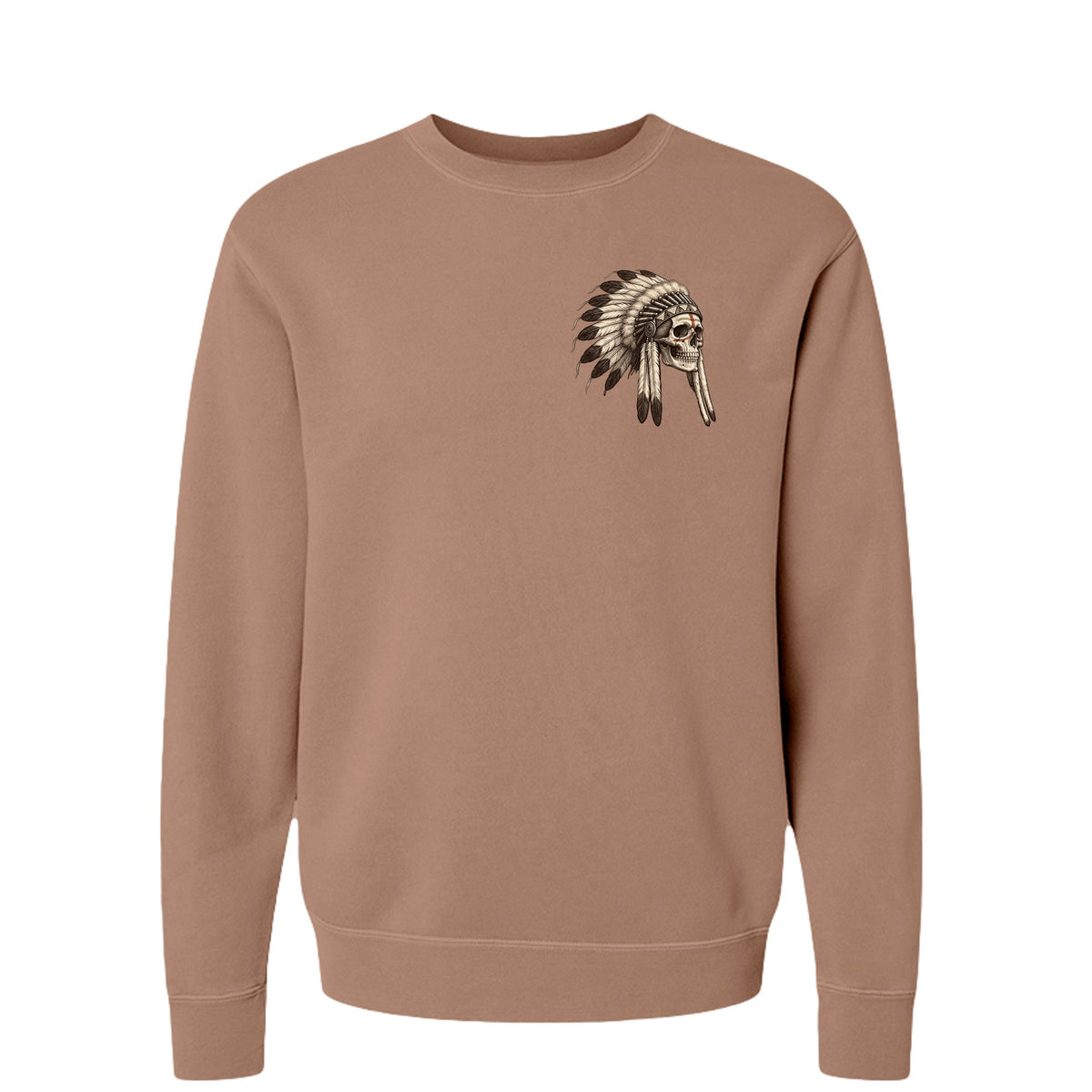 Warrior Spirit premium crewneck in Pigment Clay, front view
