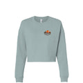 Red Rock Sunsets Southern Utah women's sage cropped crewneck front graphic