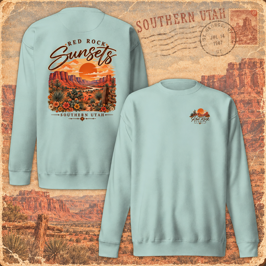 Red Rock Sunsets Crewneck Sweatshirt | Iron Sagebrush